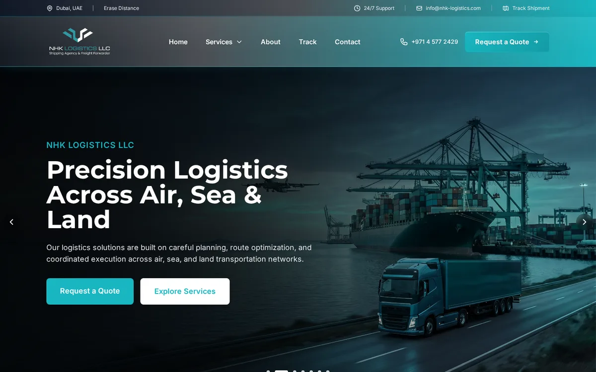 NHK Logistics website home page