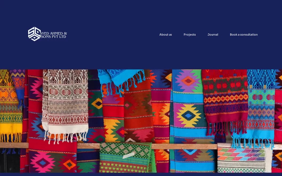 Syed Ahmed & Sons website home page