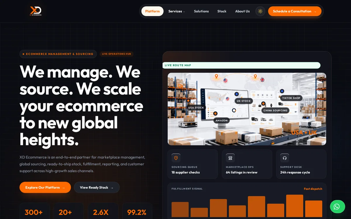 XD Ecommerce website home page