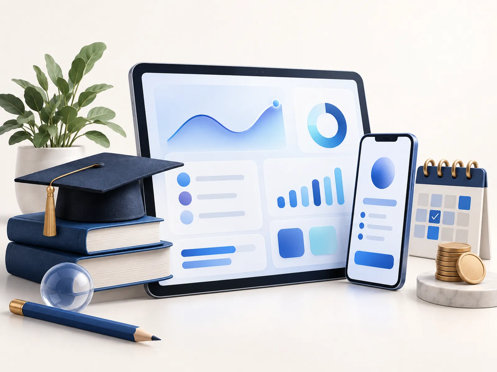 Education and school app concept illustration