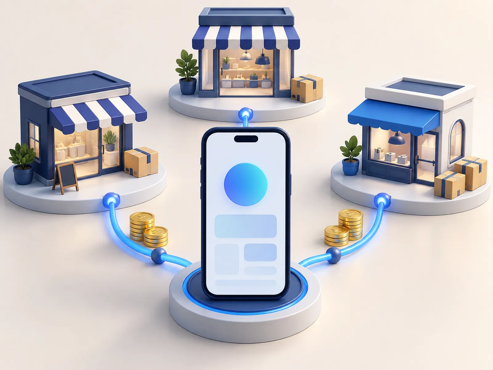 Marketplace app concept illustration
