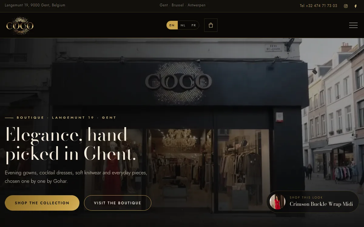 COCO by Gohar website on a laptop