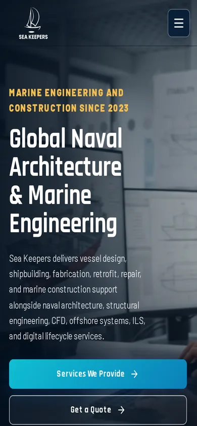 Sea Keepers website on a phone