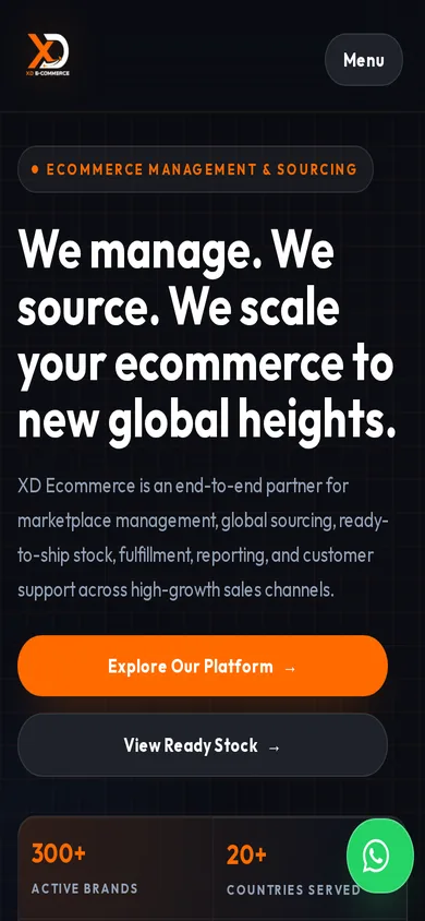 XD Ecommerce website on a phone