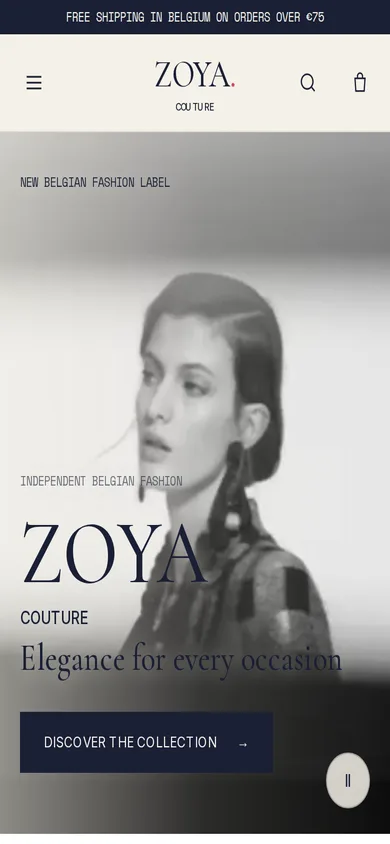 Zoya Couture website on a phone